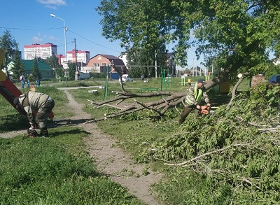 Коммунальные службы ликвидируют последствия урагана