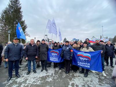 Делегация Кировского района приняла участие в митинге «Крымская весна», посвященном Дню воссоединения Крыма с Россией в 2014 году