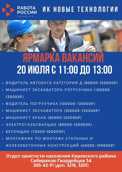 Ярмарка вакансий для жителей Кировского района