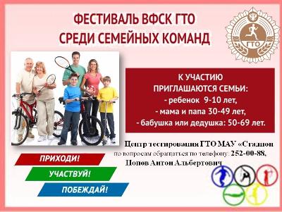 Областной фестиваль ВФСК «ГТО»  Среди семейных  команд