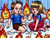 Детская шалость с огнем – причина пожара